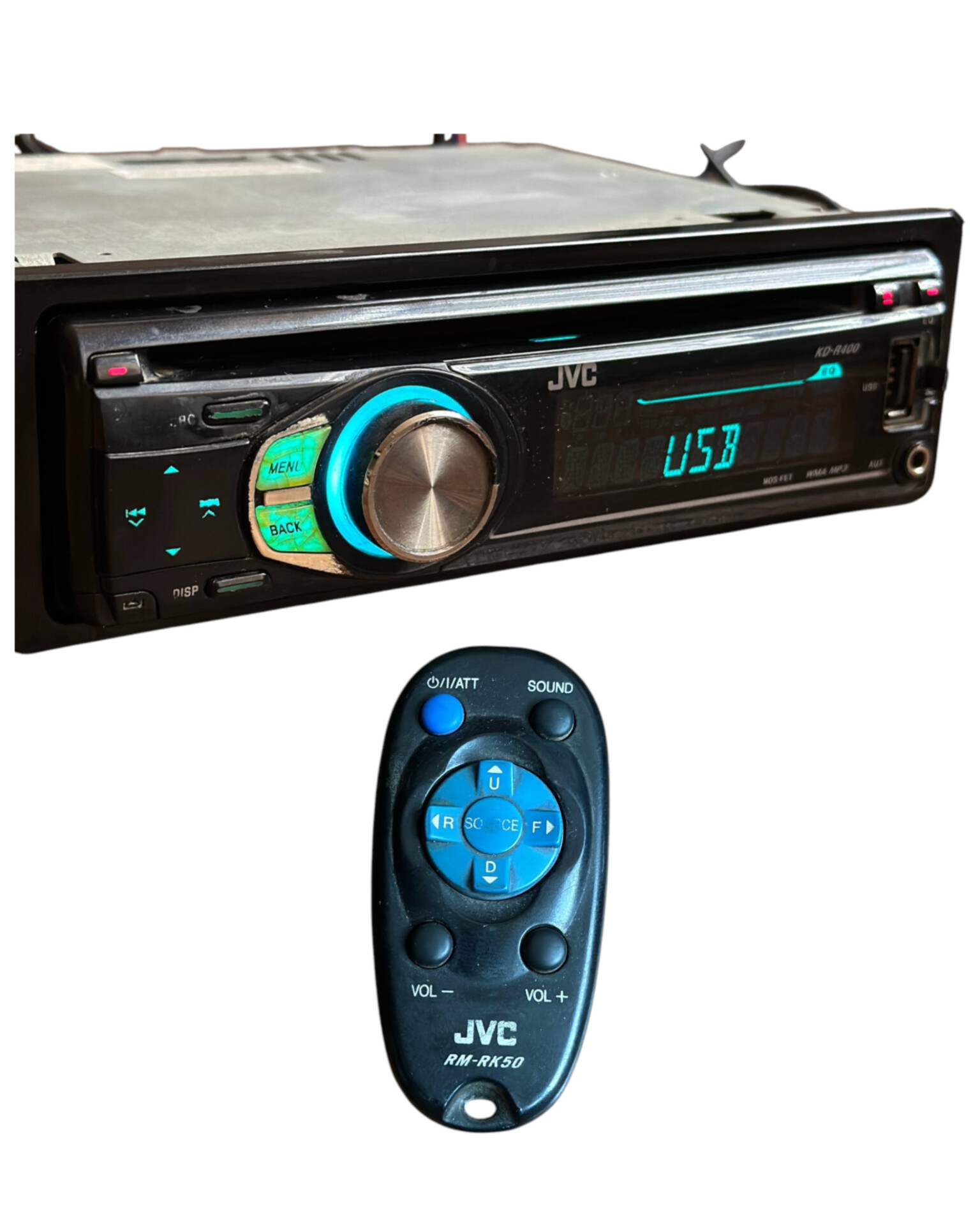 پخش جی وی سی KD-R400 فلش خور پنل هفت رنگ..ضبط JVC استوک