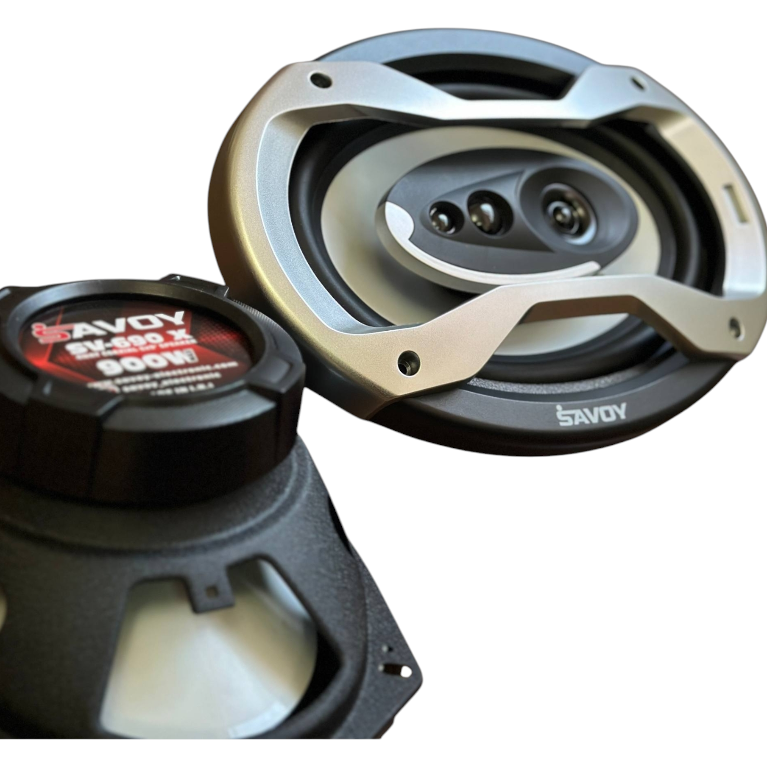 بلندگو خودرو مدل ساووی توان 900 وات بسته 2 عددی.. اسپیکر خودرو باند بیضی آمپلی خور